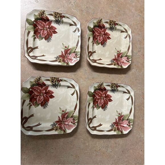 222 fifth Yuletide Celebration fine China dessert plates - Picture 1 of 2